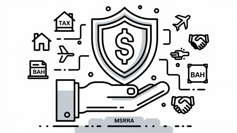 A hand holding a shield with a dollar sign, surrounded by icons of tax benefits.