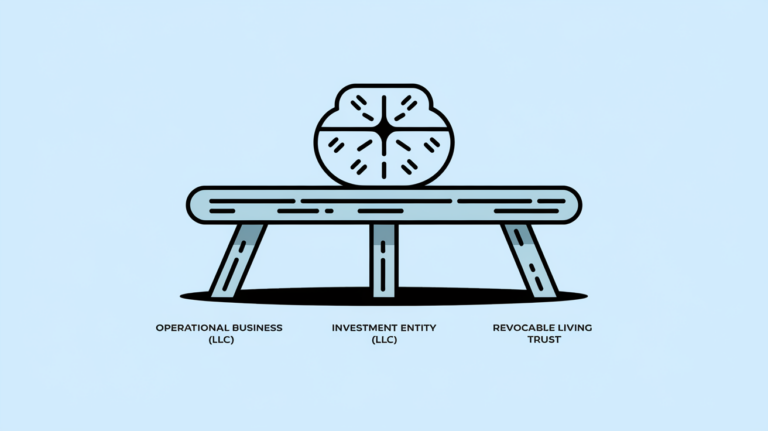 A three-legged stool representing the Trifecta Strategy with labels for each leg.