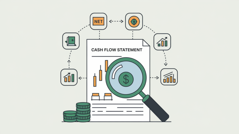 Vector line art of cash flow as a river flowing into a lake representing company liquidity